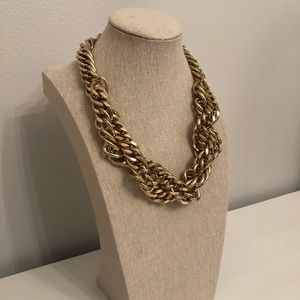 Chunky Gold Twisted Statement Necklace